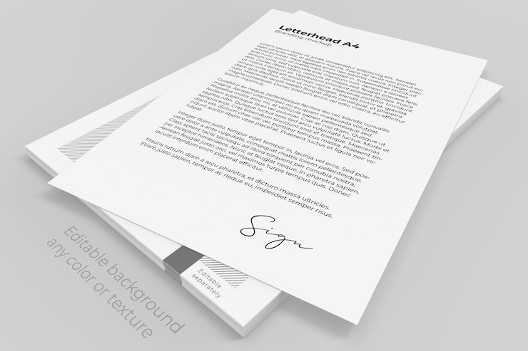 PSD fogli di carta intestata pila mockup