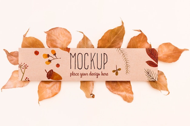 Foglie composizione autunnale stile mock-up