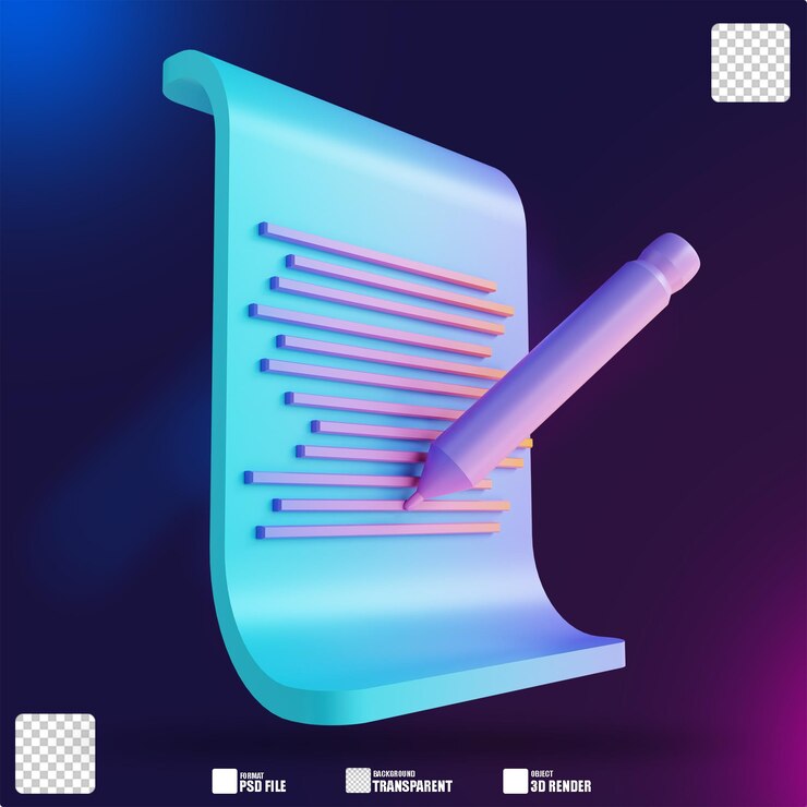 Foglio di note colorato con illustrazione 3D 2