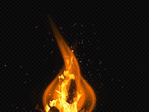 PSD fogo ardente com fumaça em um fundo preto