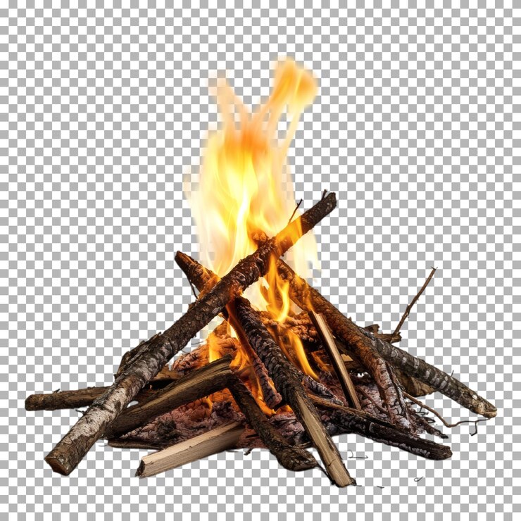 PSD fogo de acampamento à noite