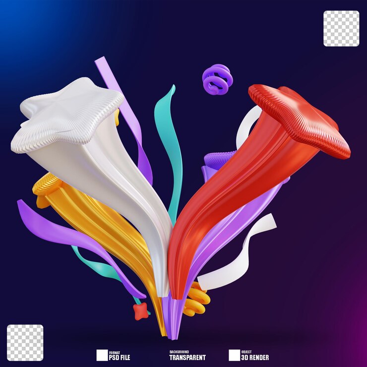 PSD fogos de artifício de ilustração 3d 2