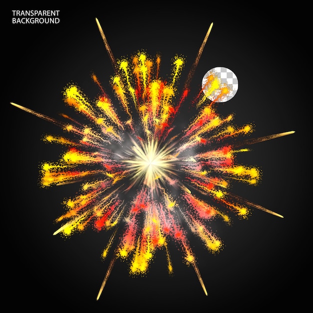 PSD fogos de artifício explodindo faísca isolada ilustração renderizada em 3d