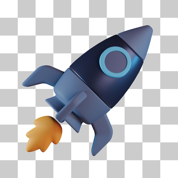 Foguete Espacial Ícone 3D