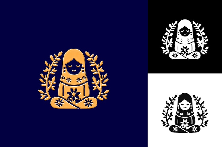 PSD folclore indonesio con icono de libro de cuentos que muestra un diseño vectorial abstracto inspirado en la cultura tradicional
