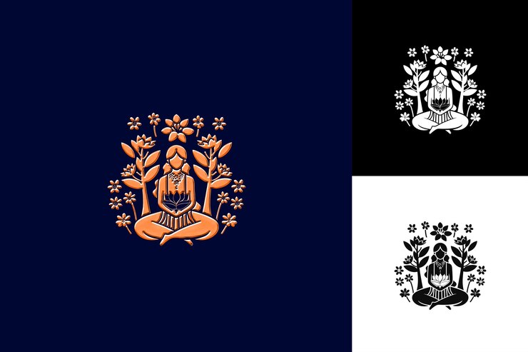 PSD folclore indonesio con icono de libro de cuentos que muestra un diseño vectorial abstracto inspirado en la cultura tradicional