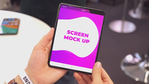 Fold Mobile mockup fold screen mockup psd mockup samsung móvil mockup teléfono mockup