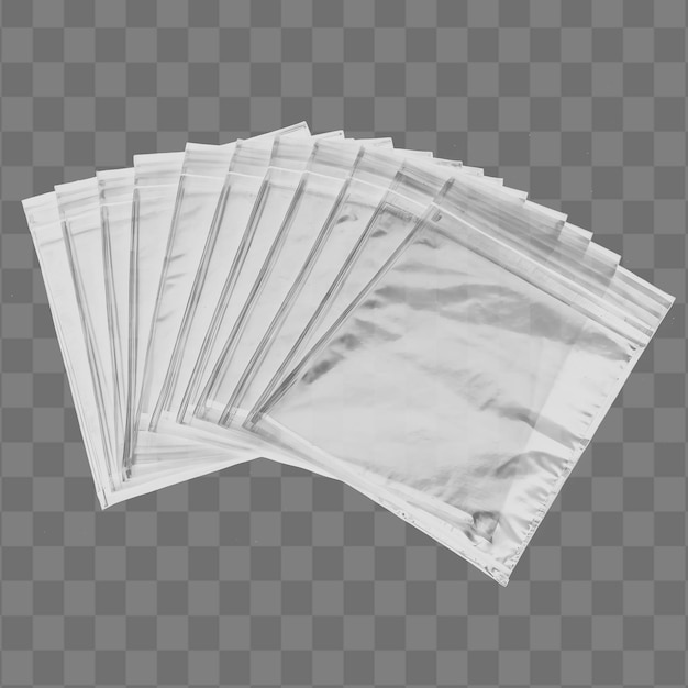 A Folded Stack of Zip Lock Bags With Slightly Offset Alignment Isolated on a Transparent Background