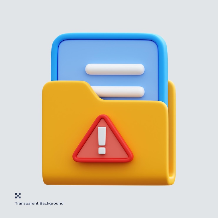 PSD folder alert 3d icon