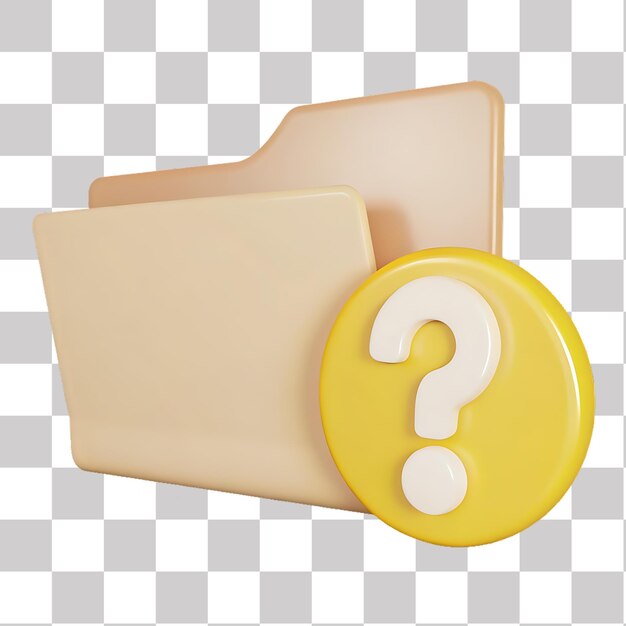 Folder Icon with Question Mark Information and Assistance