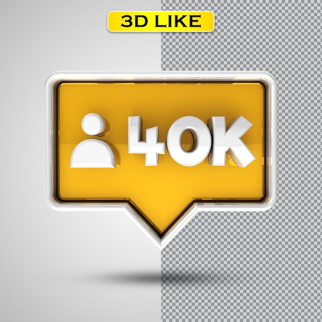 Folgen sie dem 40k gold 3d-rendering