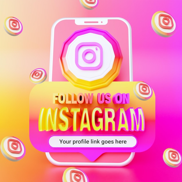 PSD folgen sie uns auf instagram social media square banner vorlage