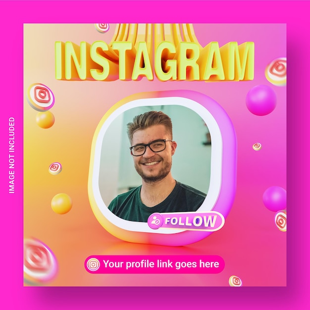 PSD folgen sie uns auf instagram social media square banner vorlage