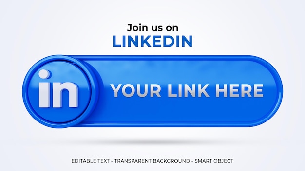 Folgen Sie uns auf LinkedIn Social Media mit 3D-Banner und Link-Profil