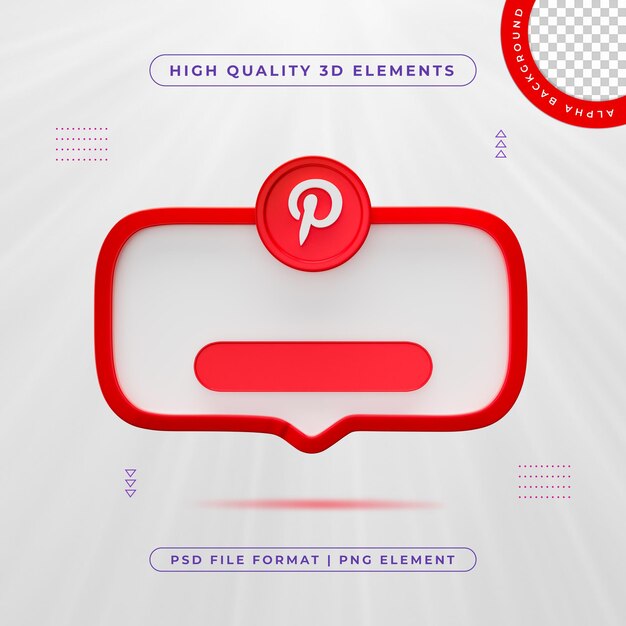 Folgen sie uns banner element icon isolated 3d render von pinterest