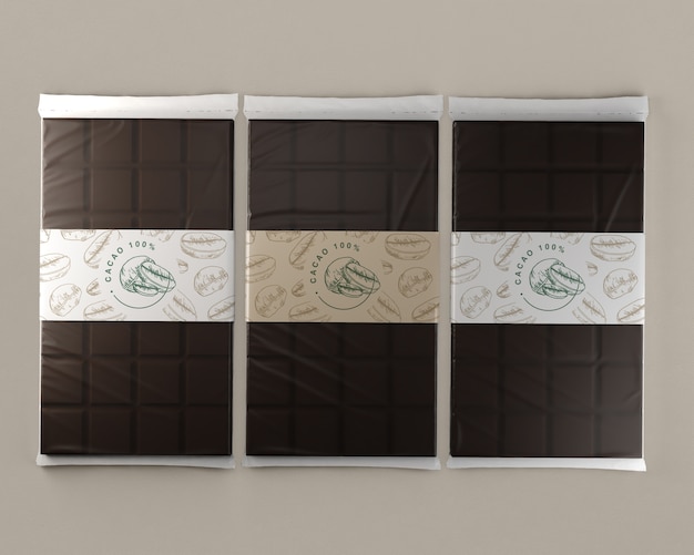 Folha de chocolate comprimidos mock-up