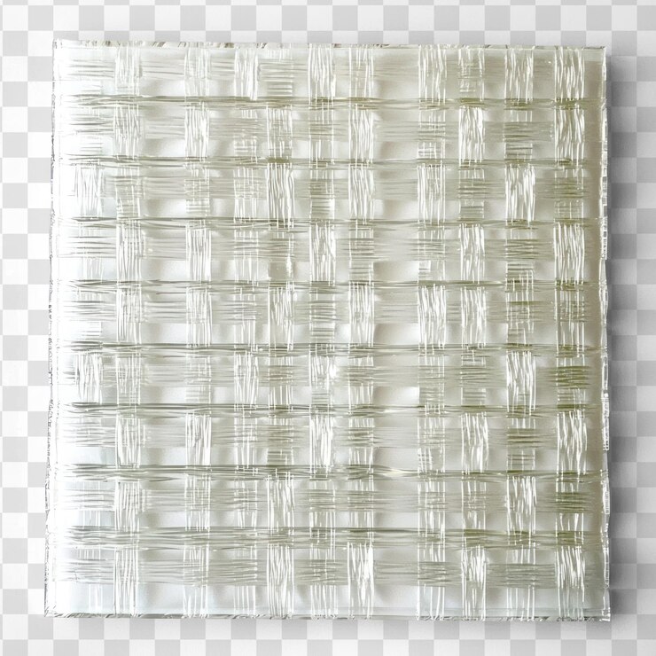 PSD folha de fibra de vidro com uma textura tecida isolada sobre um fundo transparente
