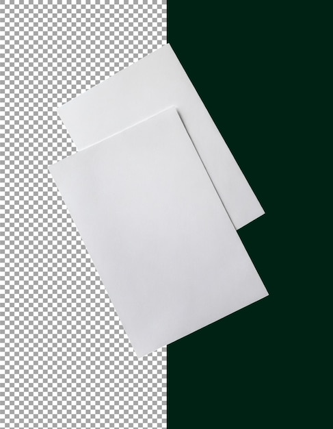 Folhas de papel branco em branco de alta resolução para uso digital e de impressão em fundo transparente png p