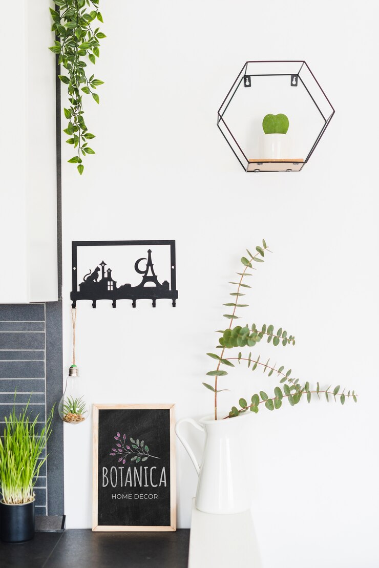 PSD folhas e decoração moderna