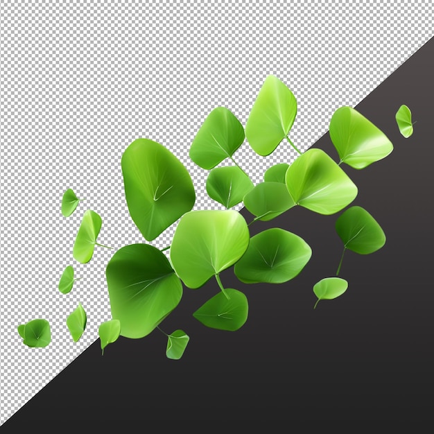 PSD folhas frescas verdes 3d realistas