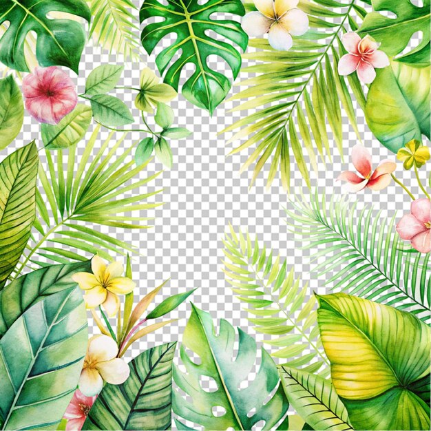 PSD folhas tropicais de fundo para zoom