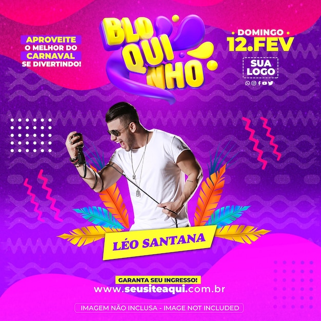 folheto 3d evento de carnaval brasileiro
