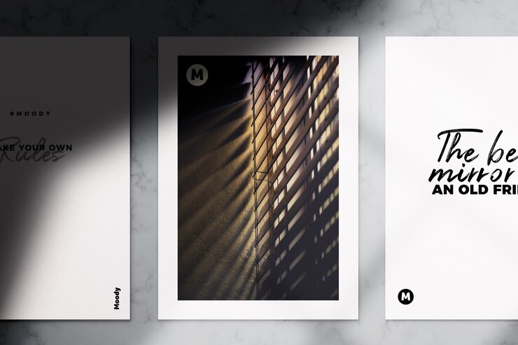 PSD folheto a4 realista e brochura mockup