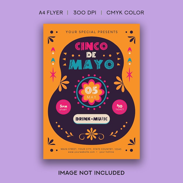 PSD folheto cinco de mayo