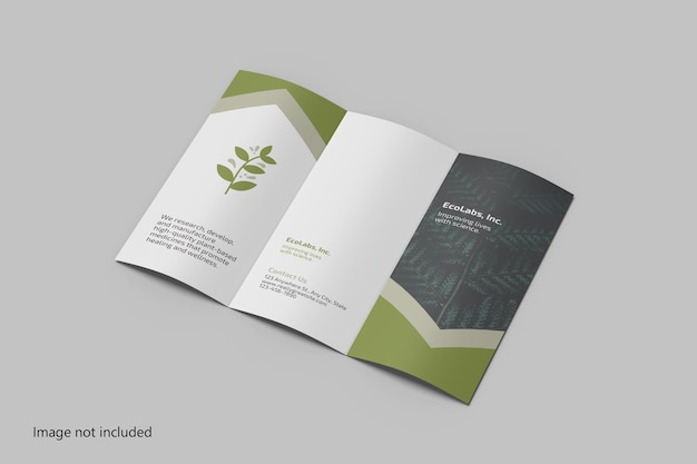 Folheto com três dobras A4 MOCKUP
