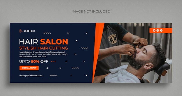 PSD folheto de banner web de mídia social de barbearia e modelo de design de foto de capa do facebook