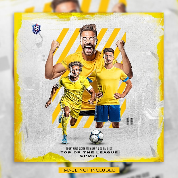 PSD folheto de dia de jogo de futebol de futebol e modelo de banner de mídia social