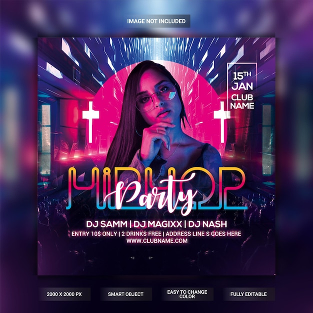 Folheto de festa de hip-hop