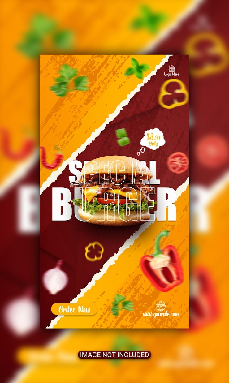 PSD folheto de menu de comida de restaurante