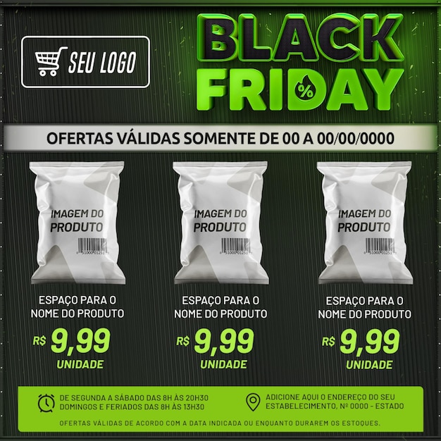 PSD folheto de ofertas black friday ofertas flyer black friday