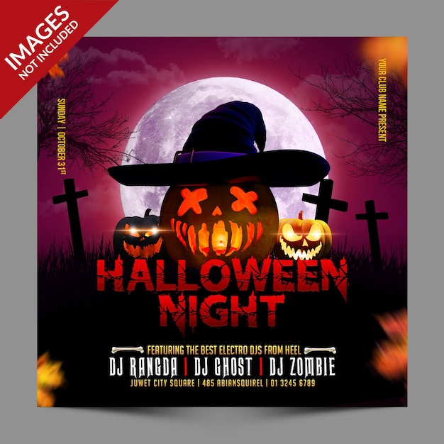 PSD folheto de promoção de evento de halloween premium psd templat