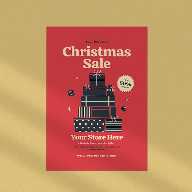 Folheto de Promoção de Natal retrô