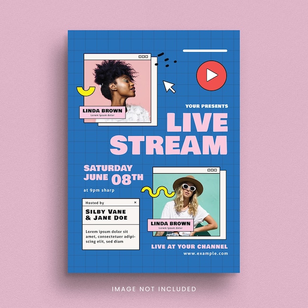 Folheto do evento de transmissão ao vivo