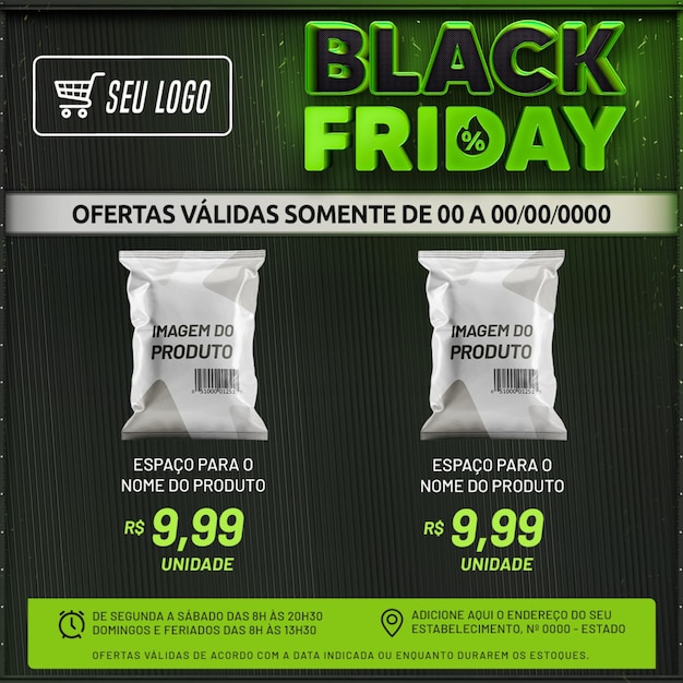 PSD folheto de ofertas black friday ofertas flyer black friday