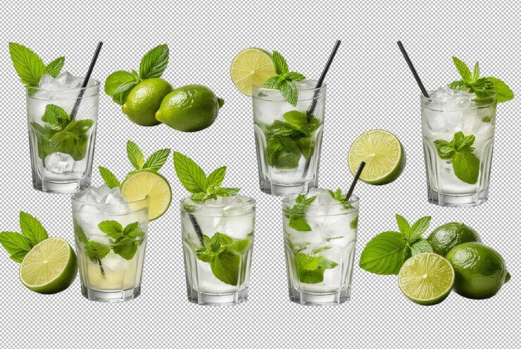 PSD la folie de mojito a mis un fond blanc