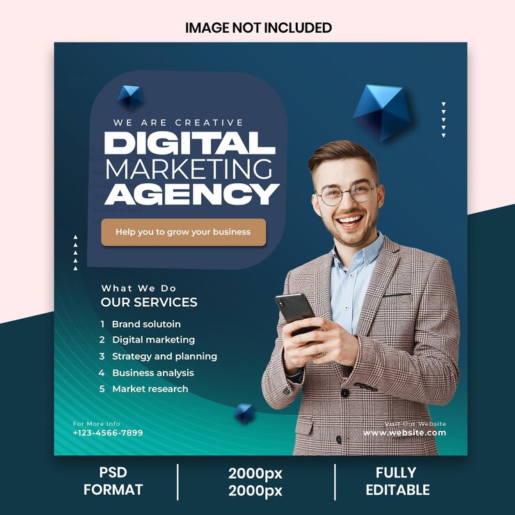 Folleto de agencia de marketing digital creativo