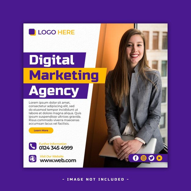 Folleto de agencia de marketing digital Premium Psd