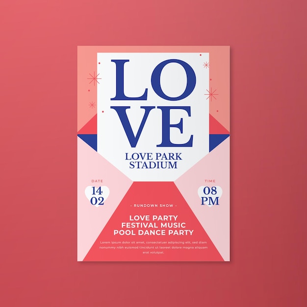 PSD folleto de amor de san valentín