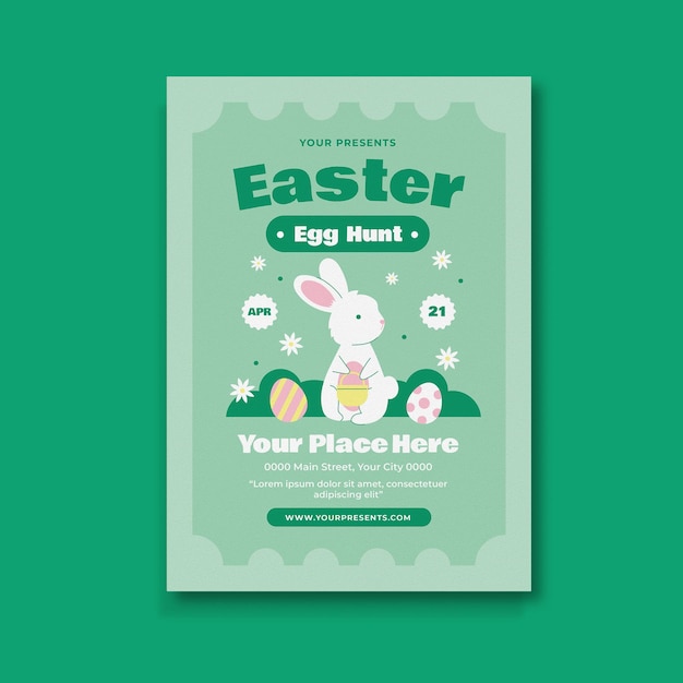 Folleto de búsqueda de huevos de Pascua verde