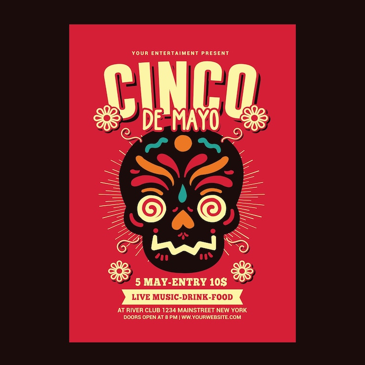 PSD folleto del cinco de mayo 2