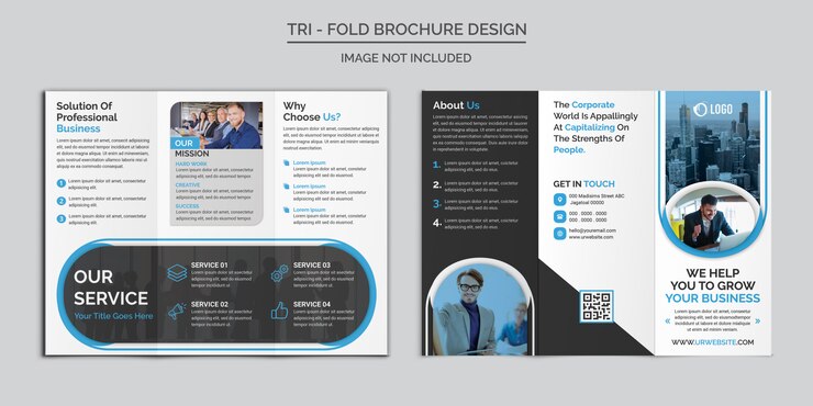 PSD folleto corporativo tríptico