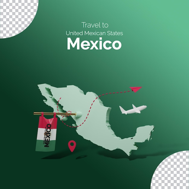 Folleto cuadrado de vacaciones de vacaciones de gira de méxico