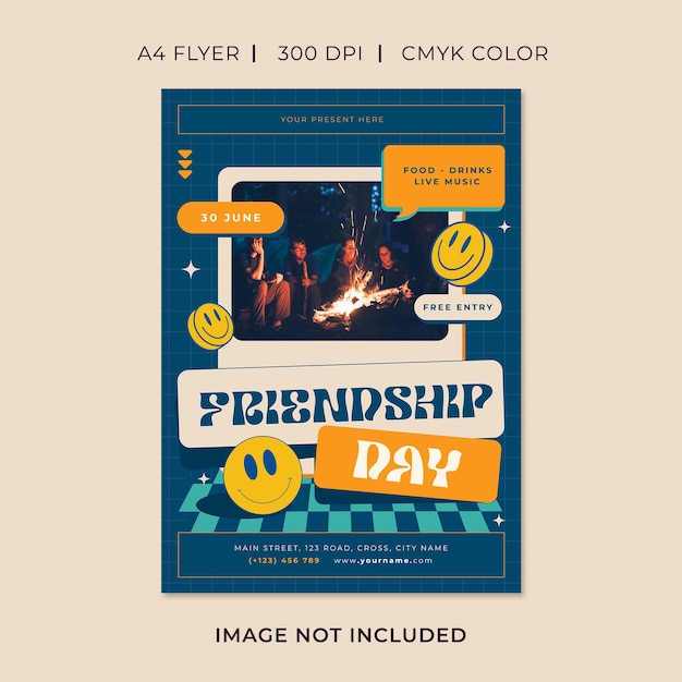 PSD folleto del día de la amistad