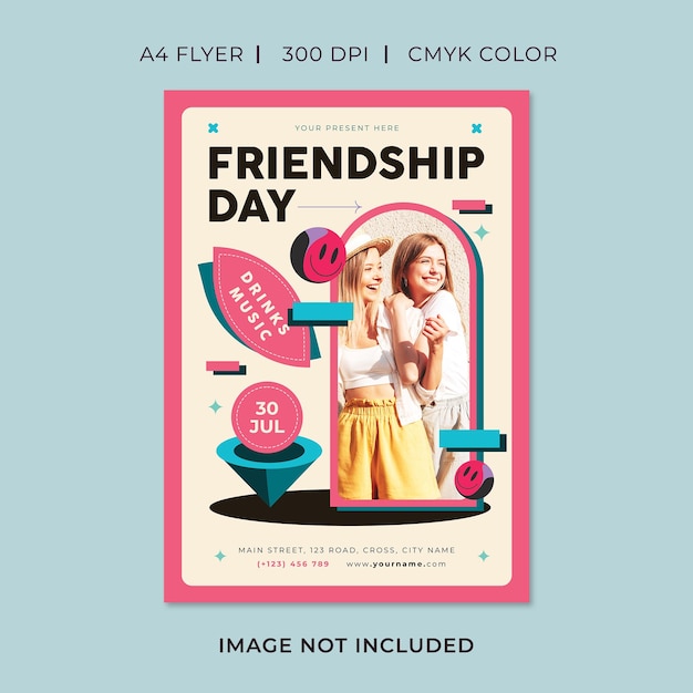 PSD folleto del día de la amistad