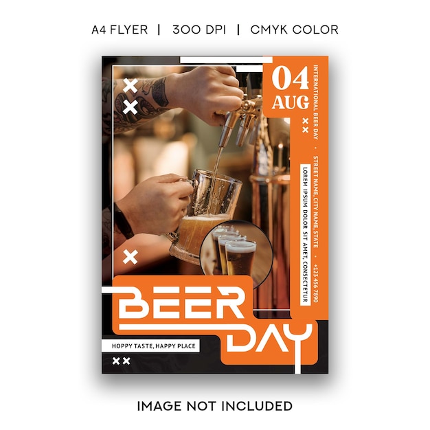 PSD folleto del día internacional de la cerveza