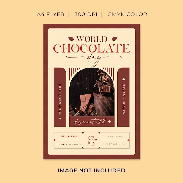 PSD folleto del día mundial del chocolate